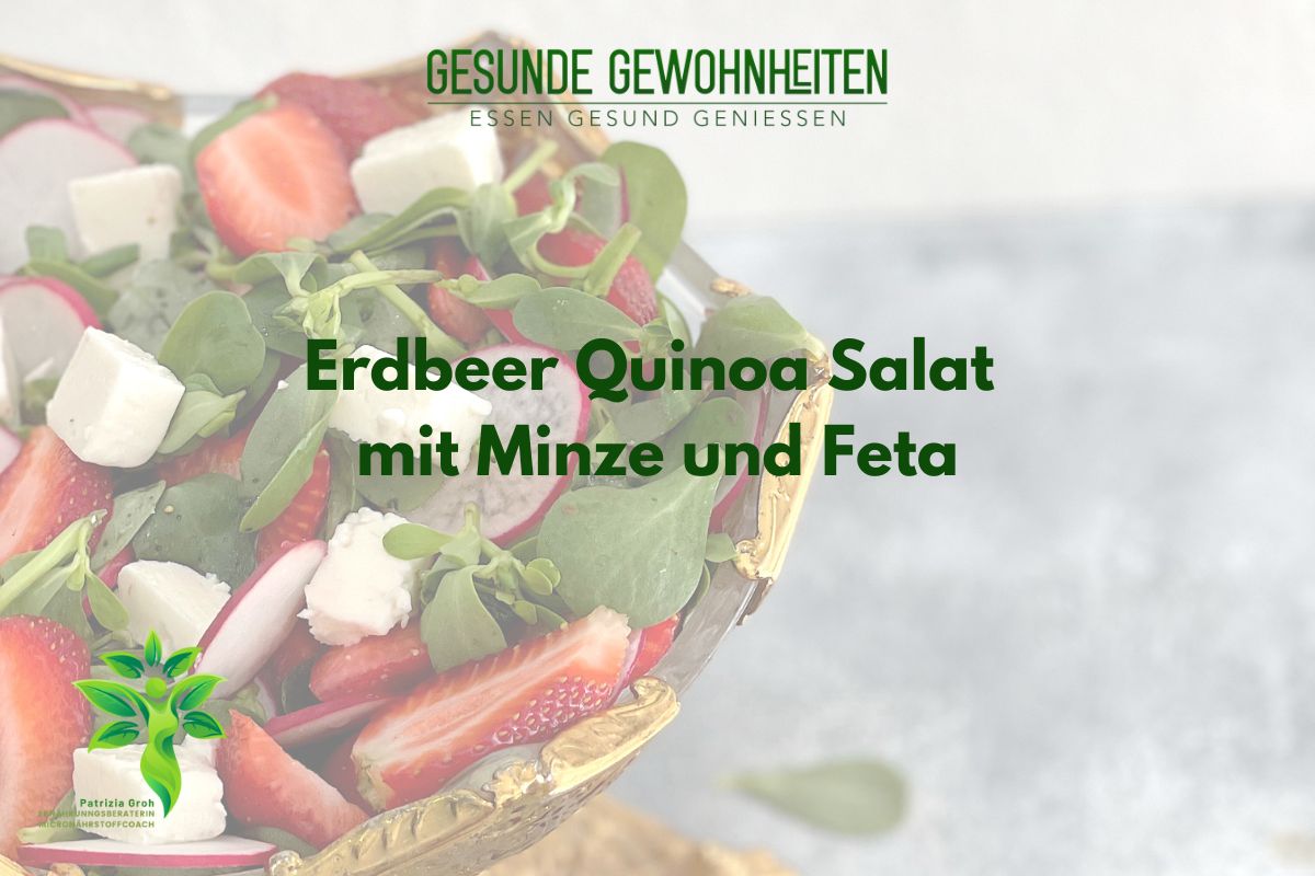 Erdbeer Quinoa Salat mit Minze und Feta